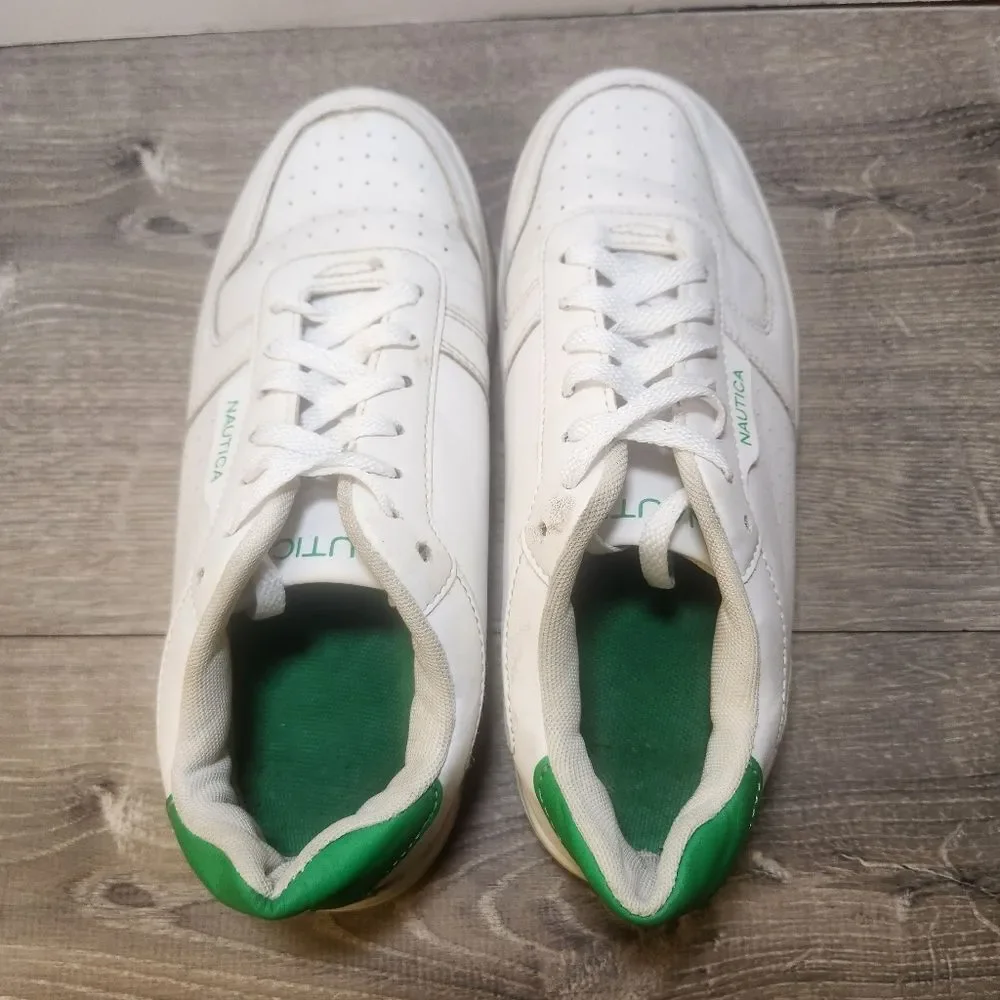 Nautica Stafford Shoes Youth Low Top‎ Shoes Sneakers Size 4 White & Green